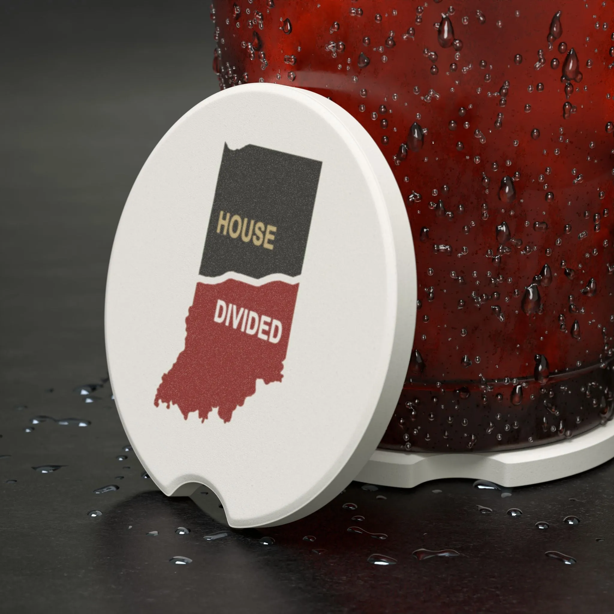 Indiana House Divided Soapstone Car Coaster