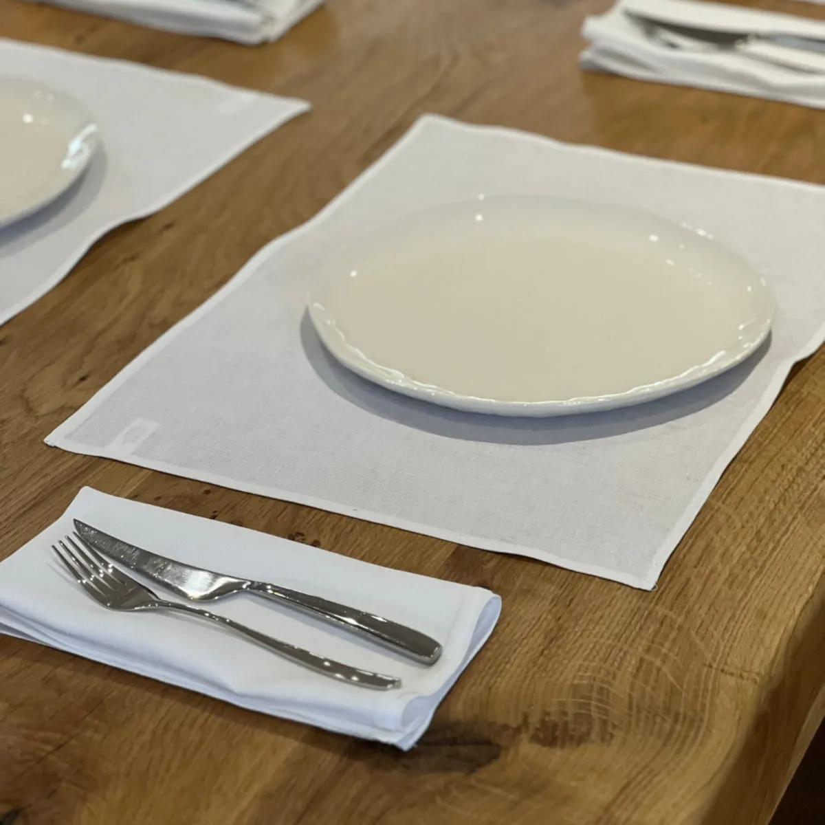 Informal White Irish Linen Placemat Set of 4