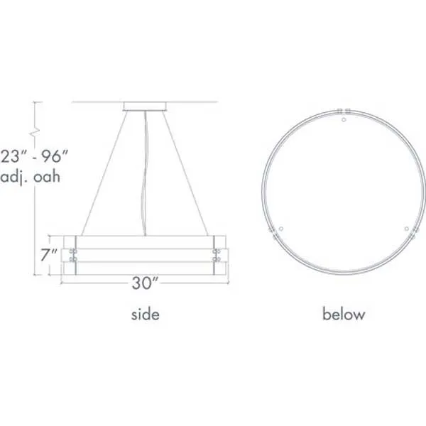 Invicta 16355-30-SFM Indoor/Outdoor Semi Flush Mount Pendant By Ultralights Lighting