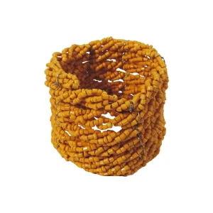 Jute Coil Napkin Ring in Orange, Set of 4