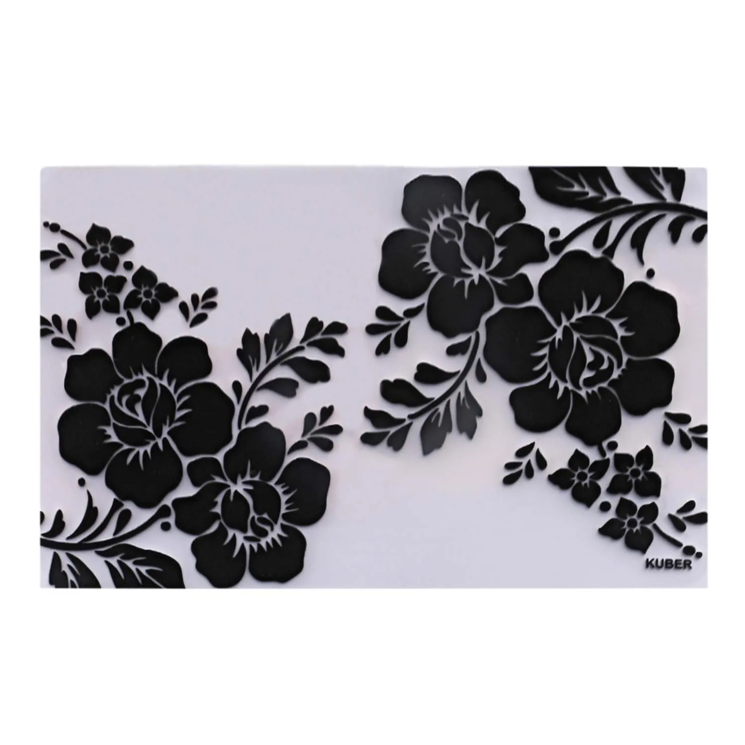 Kuber Industries PVC 6 Pieces Dining Table Placemat Set (Black & White) -CTLTC11142