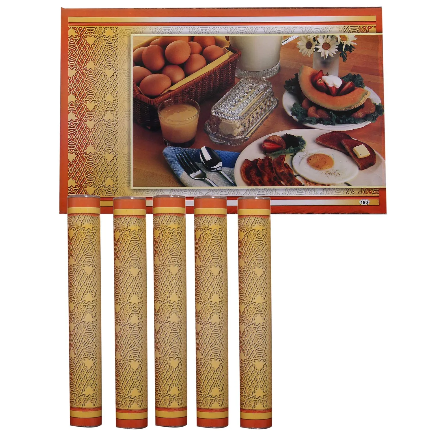 Kuber Industries PVC 6 Pieces Reversible Dining Table Placemat Set (Multi) -CTKTC029116