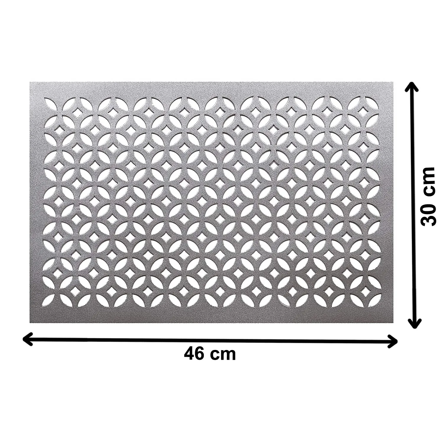 Kuber Industries Rectangular Soft Leather Table Placemats, Set of 4 (Silver), Standard (HS39KUBMART021927)