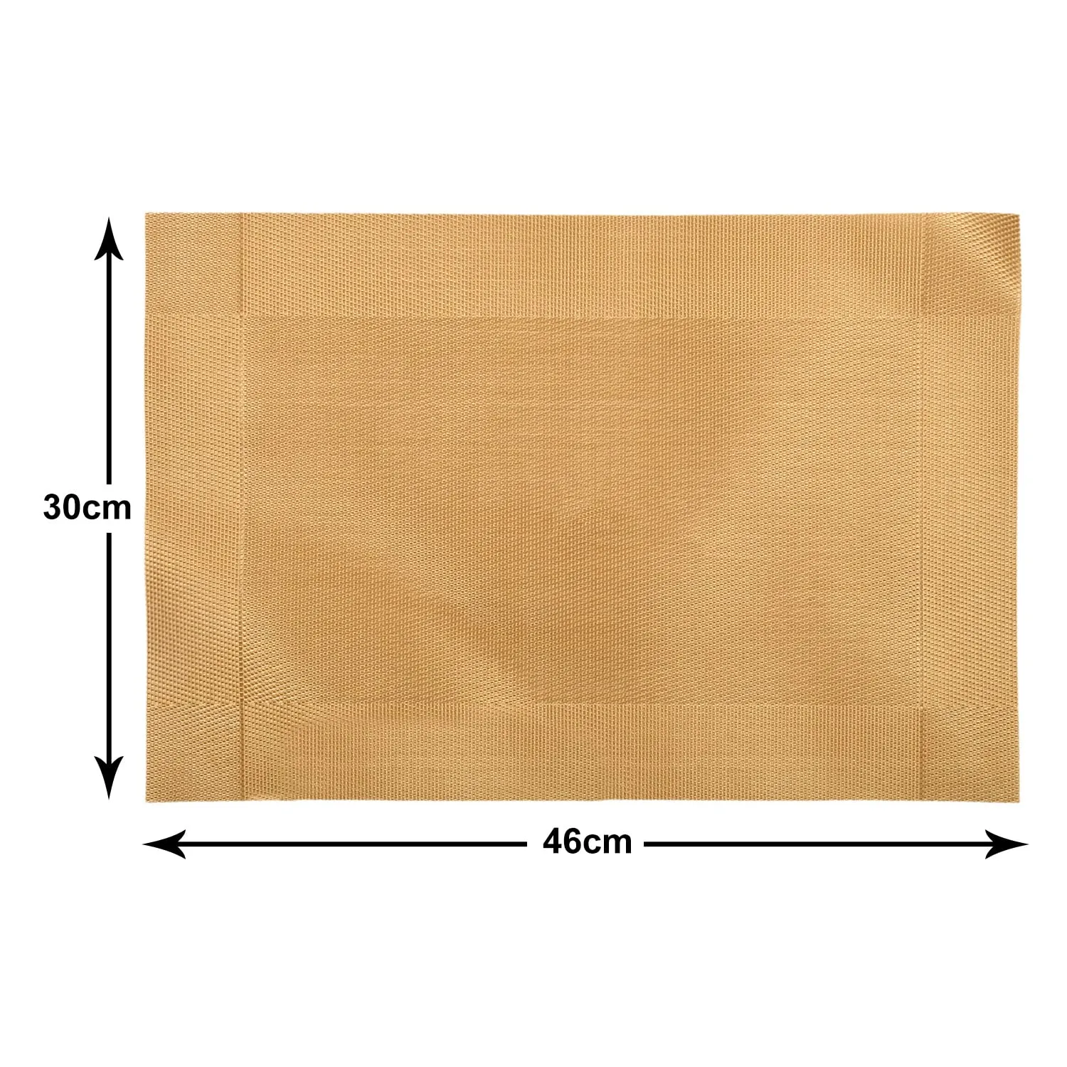 Kuber Industries Reversible Non-Slip Wipe Clean Heat Resistant PVC Placemats for Dining Table, Set of 6 (Gold)-50KM01311