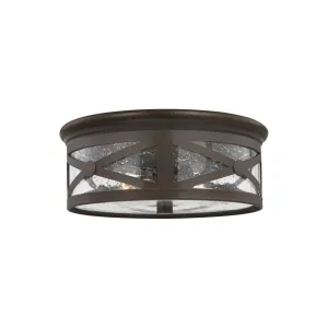 Lakeview 13 In. 2 Lights Outdoor Flush Mount Bronze finish