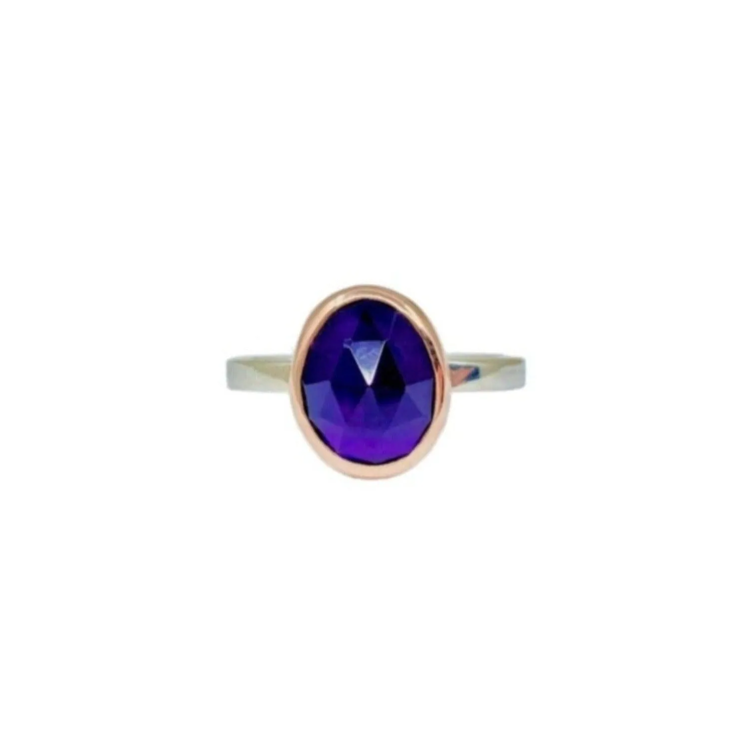 Lana - Amethyst, Rose Gold & Sterling Silver Ring