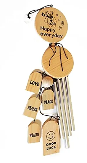 Laurant Wood Metal Wind Chime (Multicolour, 35 Inch)