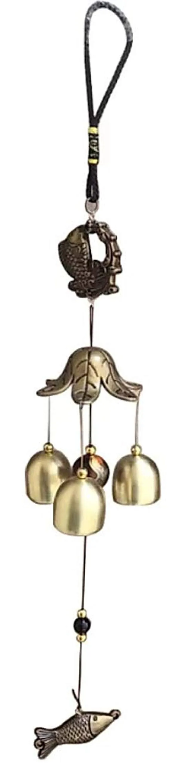 LOVE KART Wind Chime Hanging Fish Windchime Vastu Feng Shui Windchimes forRoom/Home/Home Decor Balcony Garden Gallery Bedroom/Gift with Good Sound Quality Positive Energy Good Luck - 18 Inch