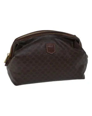 Macadam Canvas Pouch in Brown PVC Leather