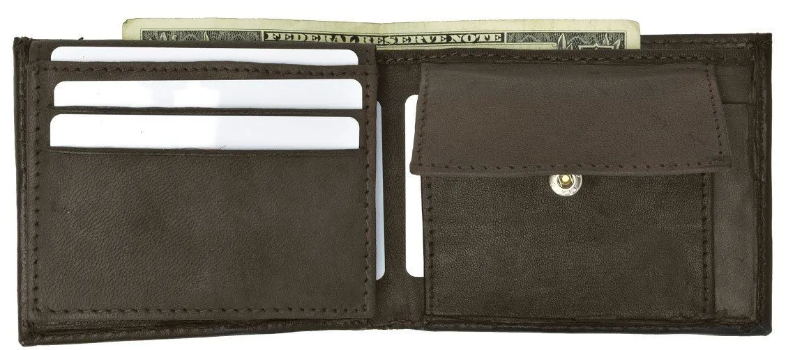 Men's Genuine Leather Bi-fold Wallet