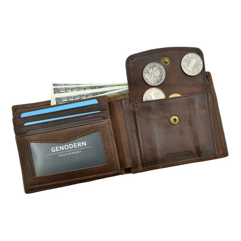 Men's Leather Bi-Fold Wallet