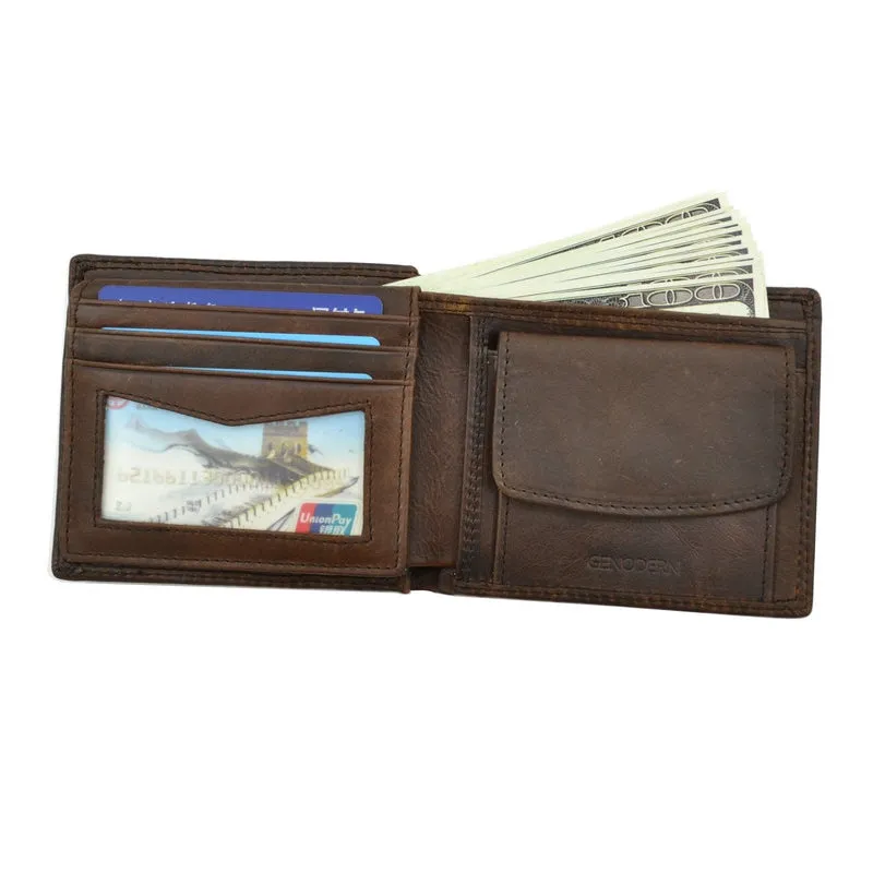 Men's Leather Bi-Fold Wallet