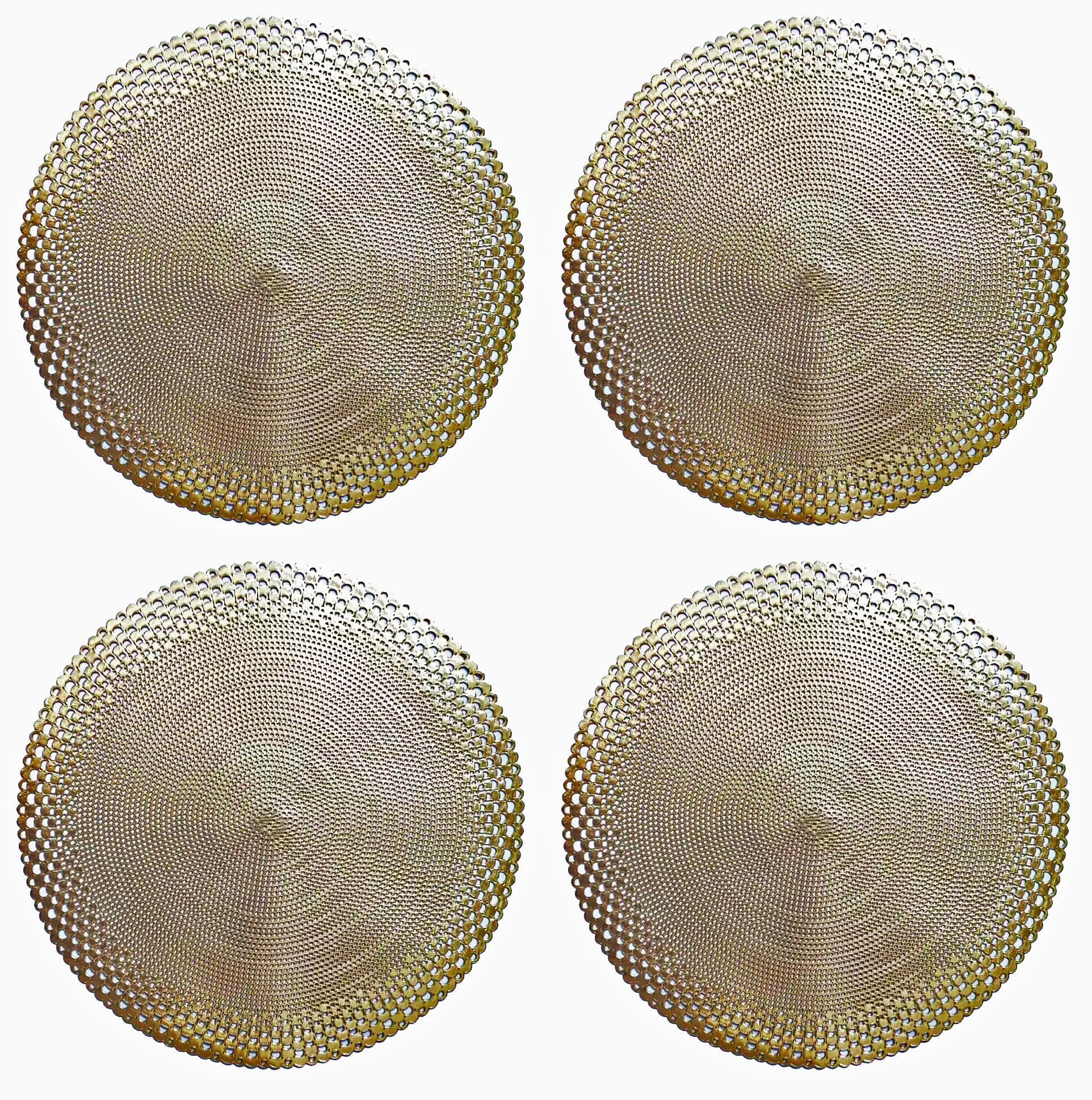 Metallic Placemats Set of 4 - Easy to Clean, Washable Decorative Place Mats for Kitchen and Dining Table - Non-Slip Round Table Mats - Dinnerware & Accessories - Dining Table Centerpiece Décor