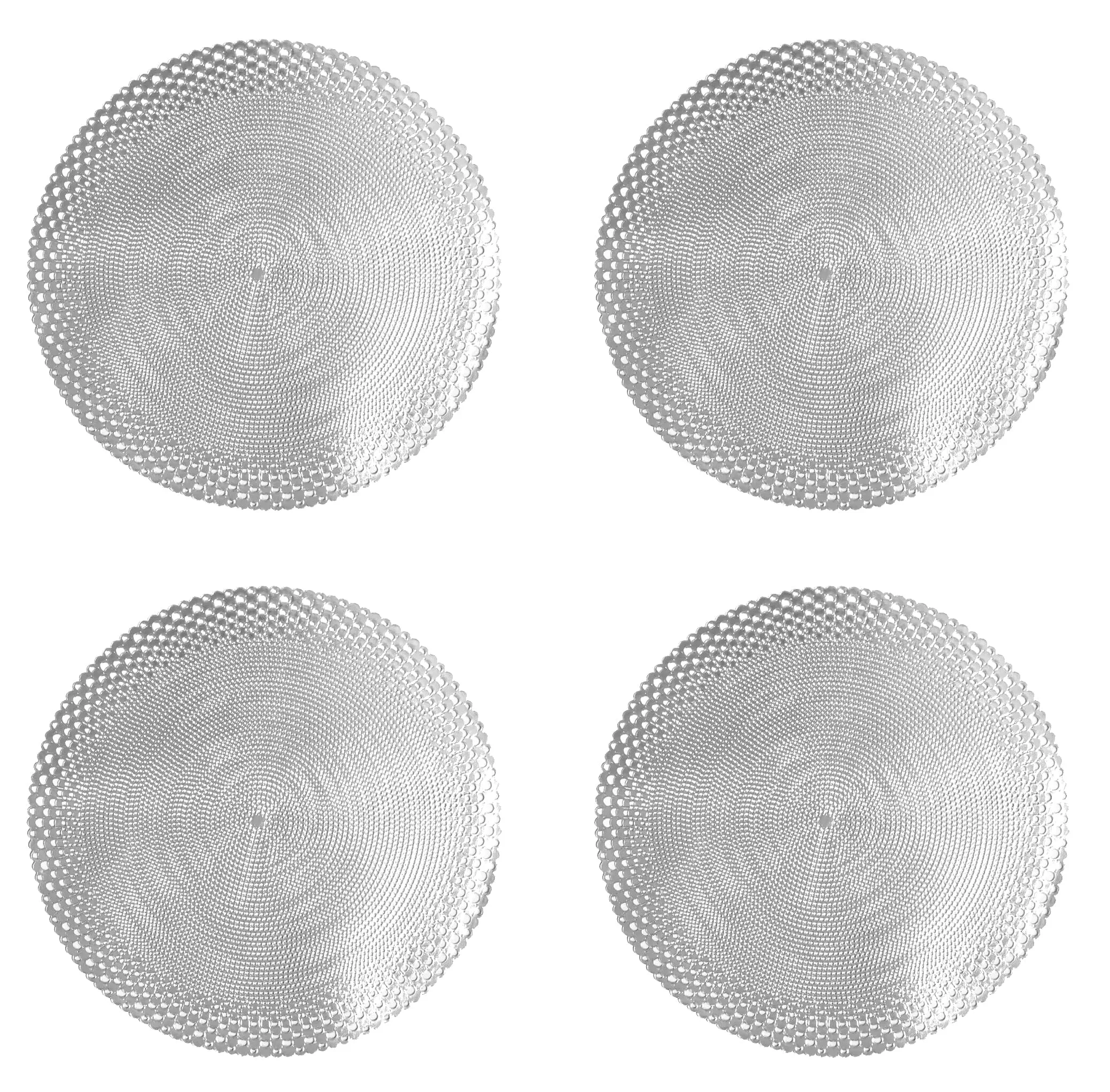 Metallic Placemats Set of 4 - Easy to Clean, Washable Decorative Place Mats for Kitchen and Dining Table - Non-Slip Round Table Mats - Dinnerware & Accessories - Dining Table Centerpiece Décor