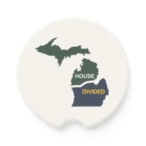 Michigan House Divided Soapstone Car Coaster