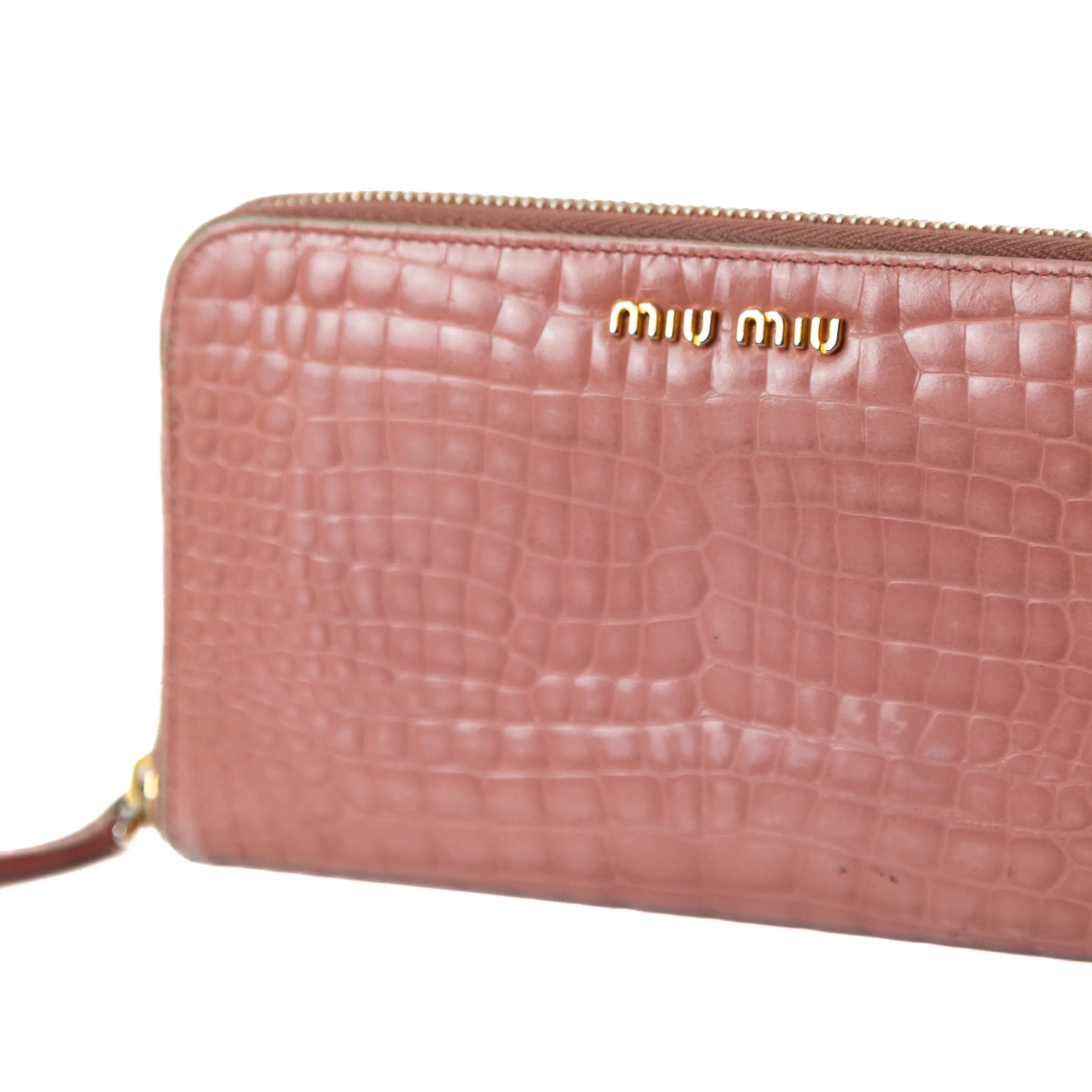 Miu Miu Croc Style Wallet