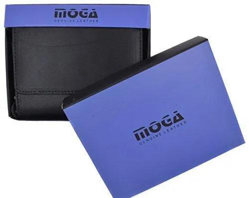 Moga Ladies Genuine Leather Trifold ID Card Holder Wallet With Zippered Compartment Women