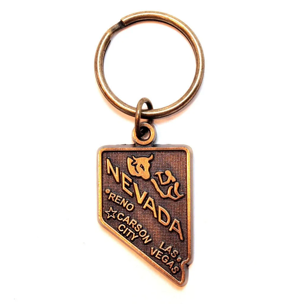 Nevada Keychain - High Quality Thick Metal State Love Key Ring