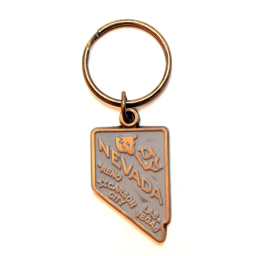 Nevada Keychain - High Quality Thick Metal State Love Key Ring