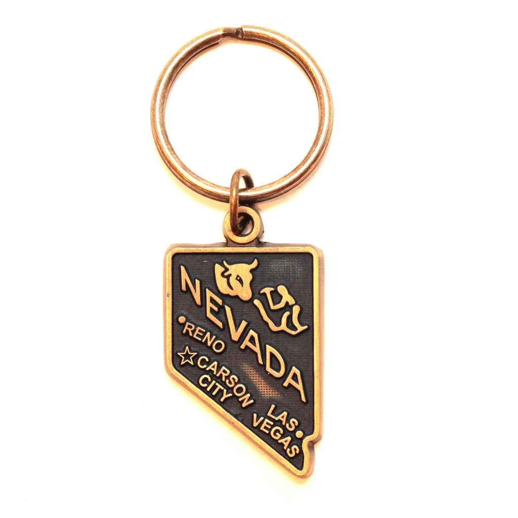 Nevada Keychain - High Quality Thick Metal State Love Key Ring