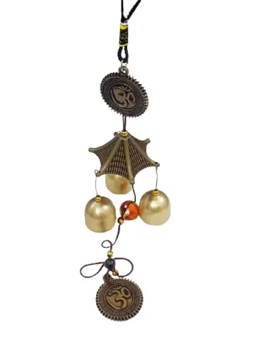 numeroastro Hanging Wind Chime (Om with Gayatri Mantra Design) (40 Cms) (1 Pc)