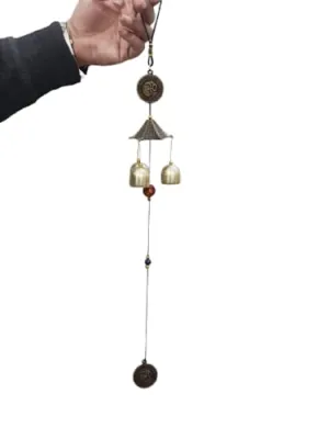 numeroastro Hanging Wind Chime (Om with Gayatri Mantra Design) (40 Cms) (1 Pc)