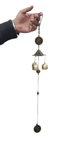 numeroastro Hanging Wind Chime (Om with Gayatri Mantra Design) (40 Cms) (1 Pc)