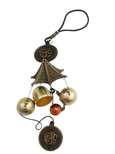 numeroastro Hanging Wind Chime (Om with Gayatri Mantra Design) (40 Cms) (1 Pc)