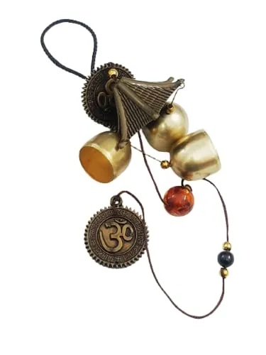 numeroastro Hanging Wind Chime (Om with Gayatri Mantra Design) (40 Cms) (1 Pc)