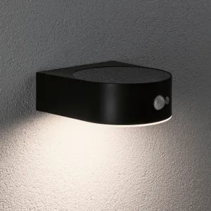 Outdoor Eileen 5.5W LED Solar Wall Light with Motion Detection in Black