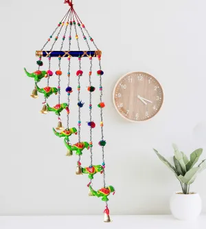 PALPAL Parrot Wind Chimes Handprinted Home Décor for Office Temple Wall Hangings Set of 1