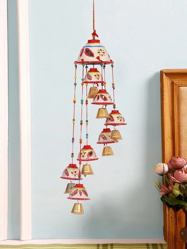 PANCHOLI UNIQUE Rajasthani Jhalar Wind Chime-Traditional Indian Decor Piece Wind Chimes for Home Decoration