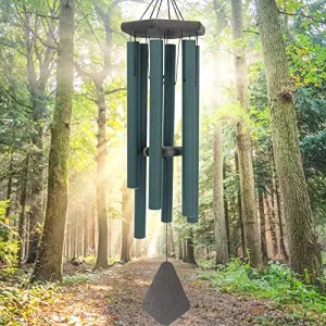 Paradigm Pictures 30 inch Big Wind Chimes for Home Balcony Positive Energy (Big Army Green 6 Pipe Wood)