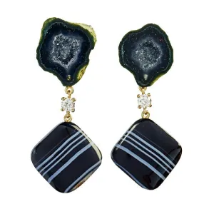 Perito Moreno 18K Gold One of a Kind Gemstone Earrings