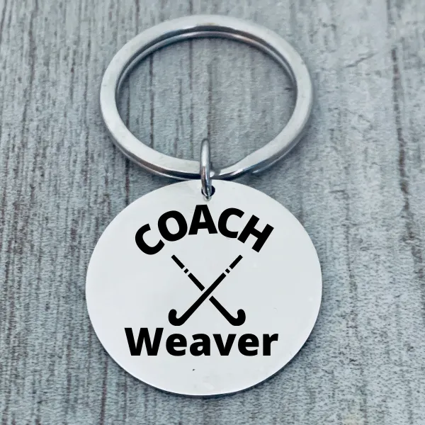 Personalized Field Hockey Coach Keychain