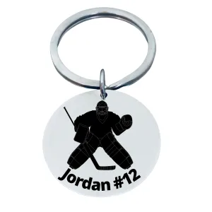 Personalized Ice Hockey Goalie Keychain