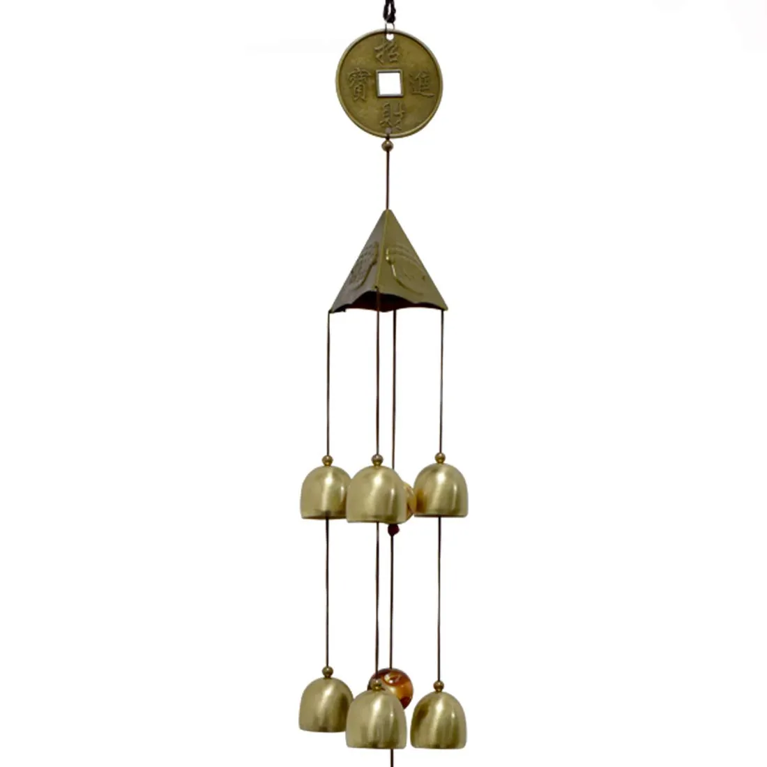 Puja N Pujari Vastu Pyramid with Bells Wind Chimes for Balcony, Living Room, Bed Room Home Decor and Positive Energy