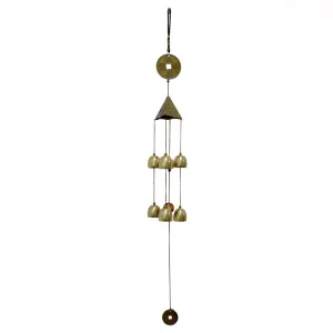 Puja N Pujari Vastu Pyramid with Bells Wind Chimes for Balcony, Living Room, Bed Room Home Decor and Positive Energy