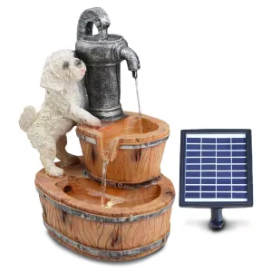 Puppy Solar Water Feature Outdoor With LED