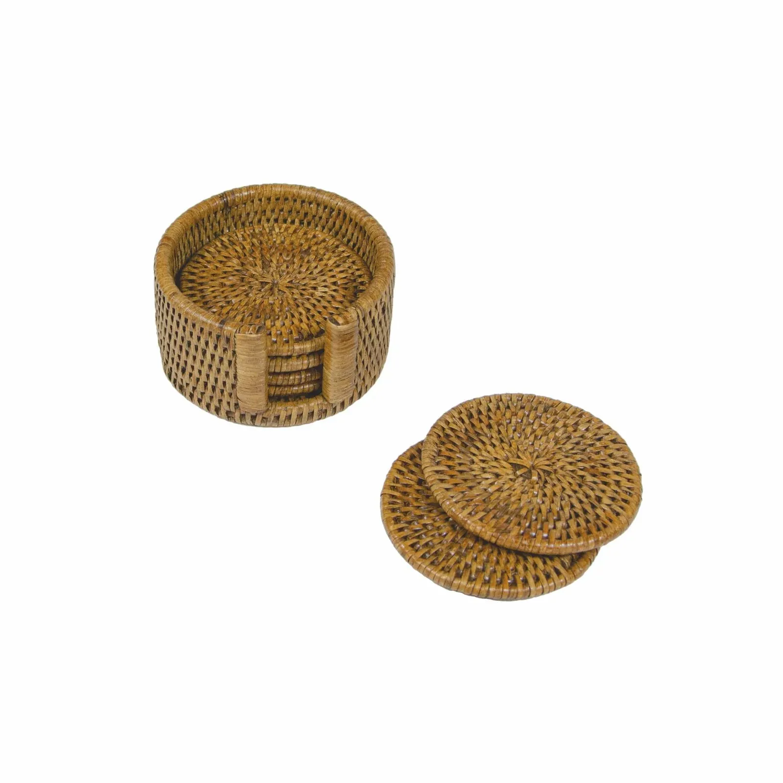 Rattan Round Coasters