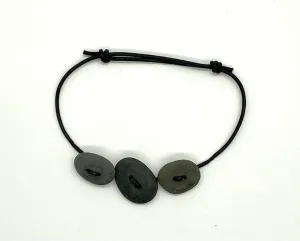 Rock Button Leather Bracelet