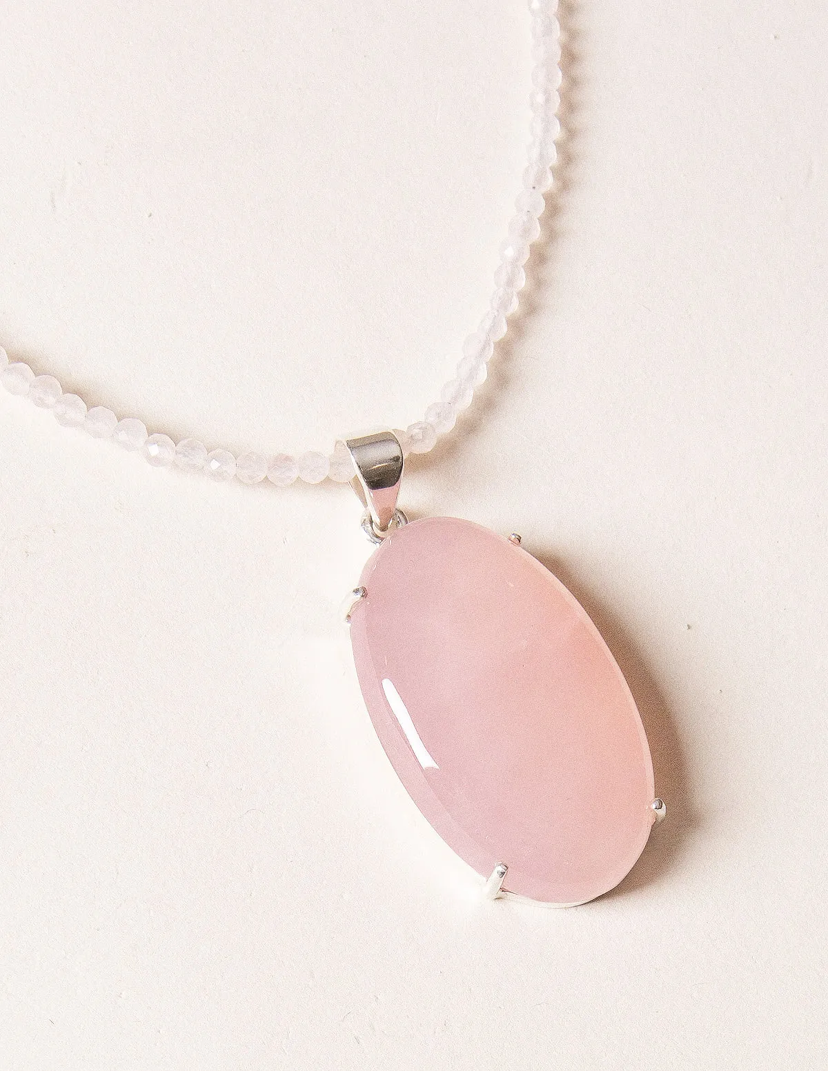 Rose Quartz Gemstone Necklace - One of a Kind