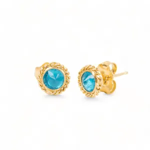 Round Apatite Stud Earrings