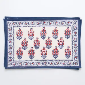 Sagar Red & Blue Placemat | Set of 4