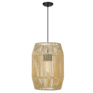 Seabrooke 21 in. Outdoor Pendant Light  Black finish