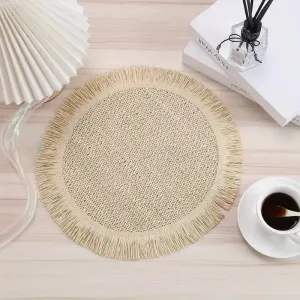 Set of 4 Round Woven Boho Placemats