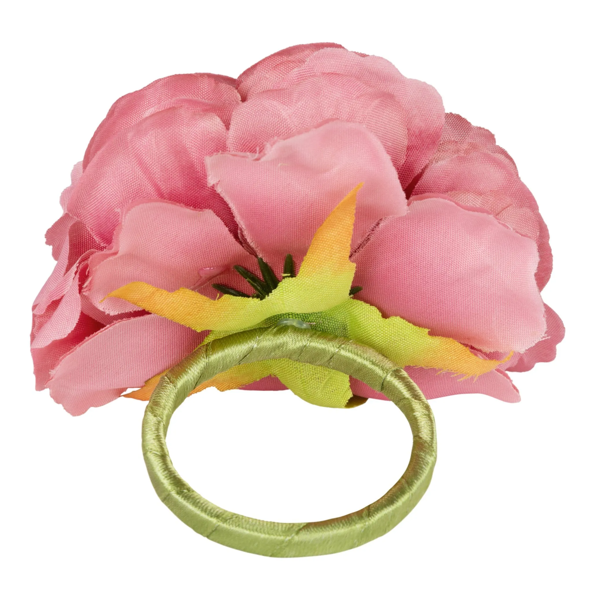 Silk Peony Flower Napkin Ring Holder (10 Count) - Dusty Rose/Mauve