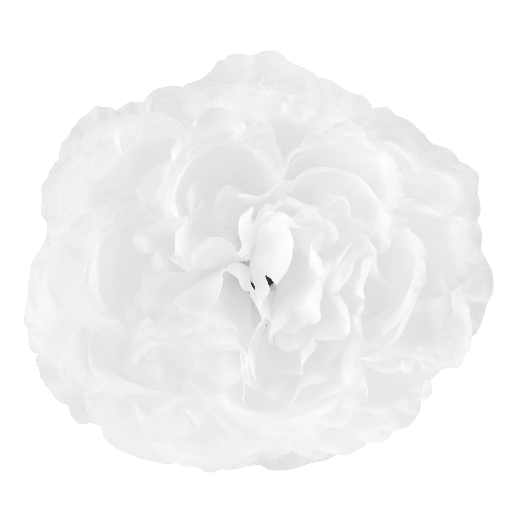 Silk Peony Flower Napkin Ring Holder (10 Count) - White