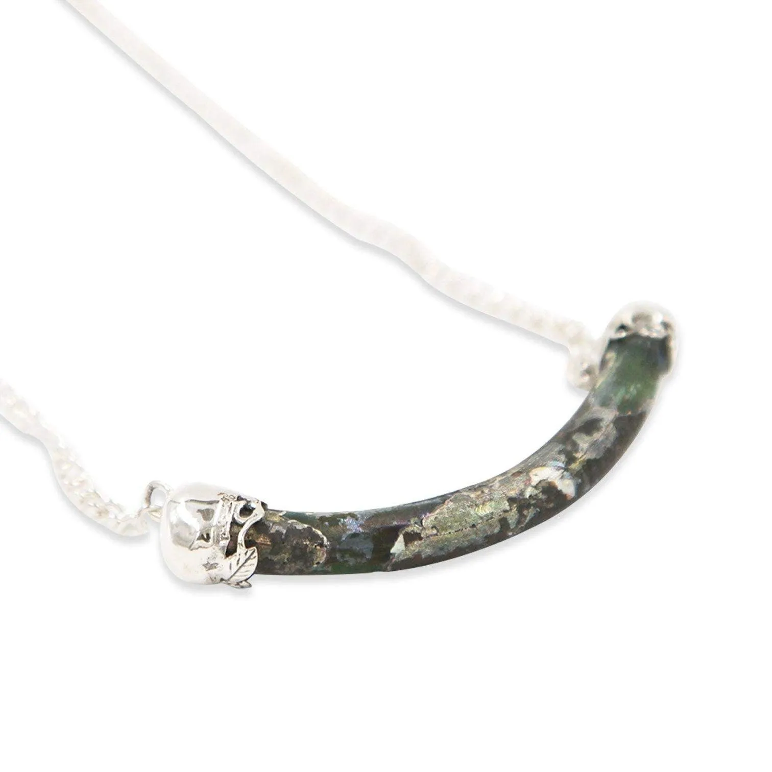 Silver Necklace - Roman Glass