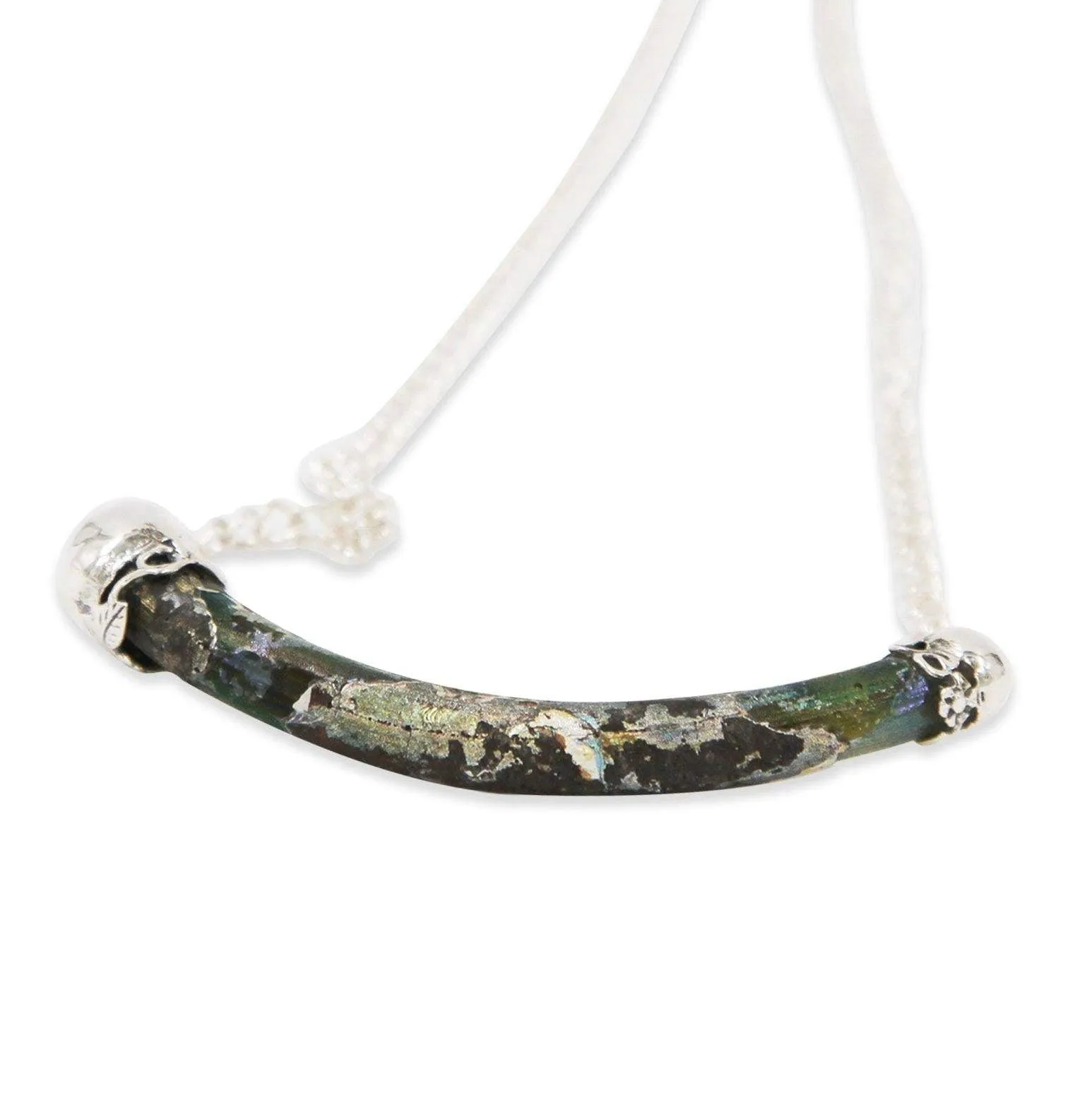 Silver Necklace - Roman Glass